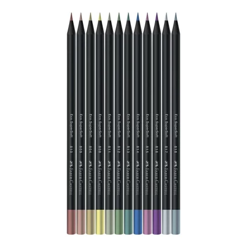 Lápis de Cor 12 Cores Metálicas - Faber Castell Supersoft