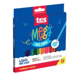 Lápis de Cor Mega Soft Color 24 Cores - Tris
