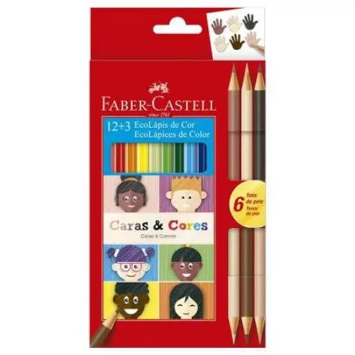 Lápis Cor 12+3 Cores - Faber Castell - Dokassa Distribuidora