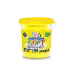 Massa de Modelar Potinho 150g Acrilex Amarelo Glitter