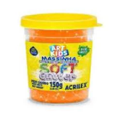 Massa de Modelar Potinho 150g Acrilex Laranja Glitter