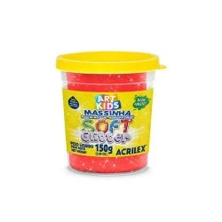 Massa de Modelar 150g Vermelho Glitter - Acrilex