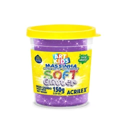 Massa de Modelar Potinho 150g Acrilex Violeta GLitter