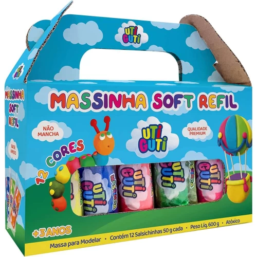 Massinha de Modelar Soft c/12 Cores - Canson Uti Guti