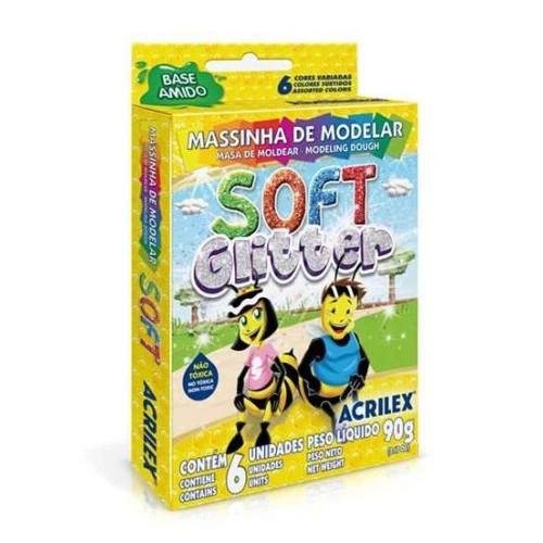 Massinha de Modelar Soft c/6 Cores Acrilex