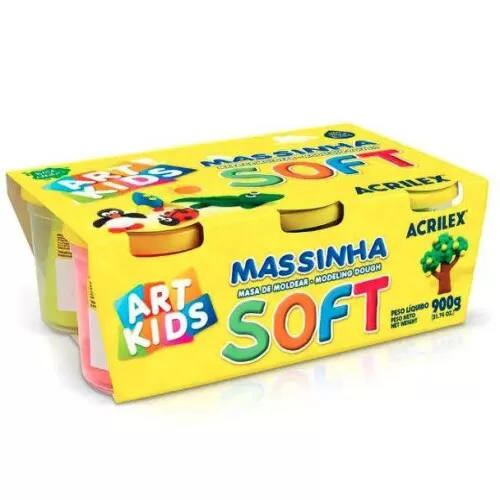 Massinha de Modelar Soft c/6 Cores Sortidas - Acrilex