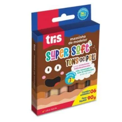 Massinha de Modelar Super Soft c/12 Cores Tris