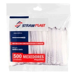 Mexedor Para Café Pá 8cm Strawplast - 500 Unidades