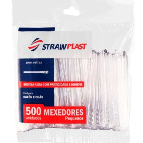 Mexedor Para Café Pá 8cm Strawplast - 500 Unidades