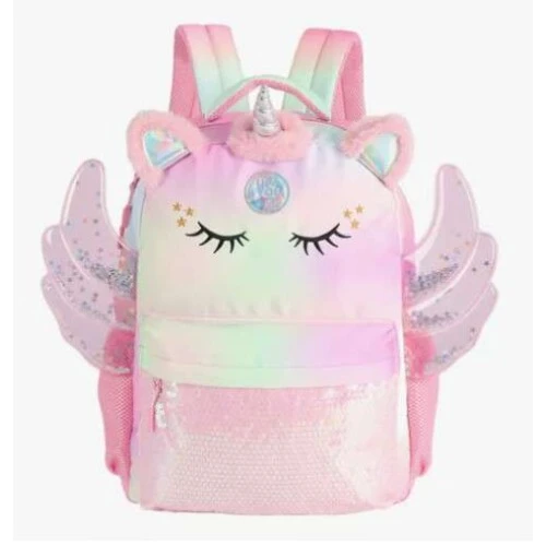 Mochila S/ Roda Unicornio Rosa com Asas - UP4YOU