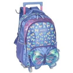 Mochila Luxcel com Roda Borboleta Azul Claro