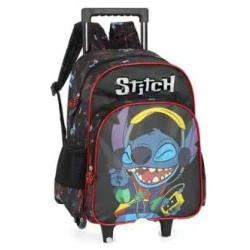 Mochila Com Roda Stitch Preta - Luxcel