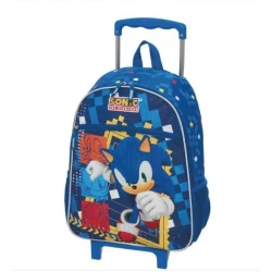 Mochila Escolar c/ rodas Sonic Azul - Pacific