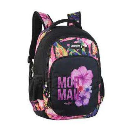 Mochila Feminina Preta Floral - Mormaii