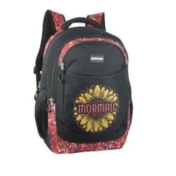 Mochila Feminina Preta Floral - Mormaii