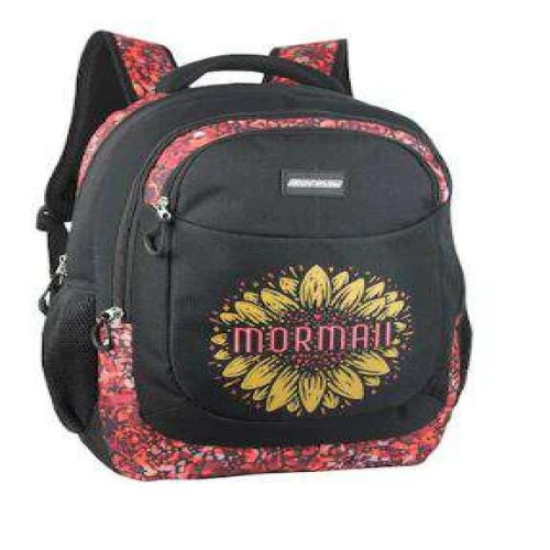 Mochila Feminina Preta Floral - Mormaii