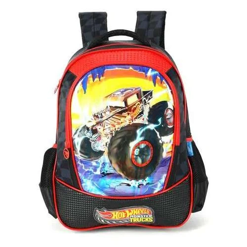 Mochila Hot Wheels preta - Luxcel
