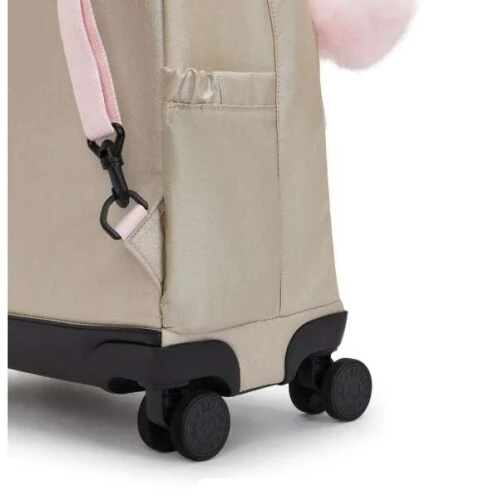 Mochila Kipling De Rodinhas New Zea Gold Metallic- Kipling