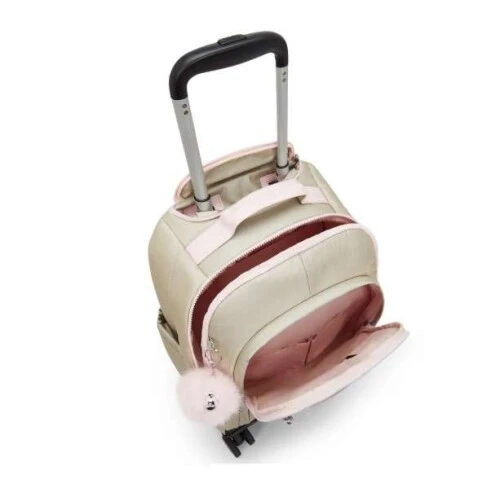 Mochila Kipling De Rodinhas New Zea Gold Metallic- Kipling