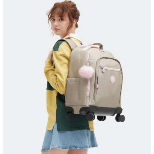 Mochila Kipling De Rodinhas New Zea Gold Metallic- Kipling