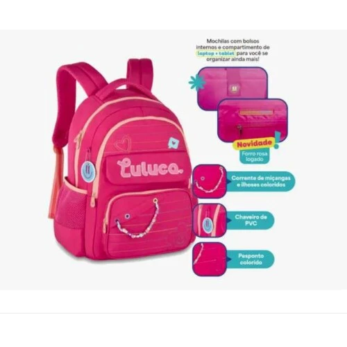 Mochila Luluca Pulseira Sortida - Clio Mochila Luluca Pulseira Sortida - Clio