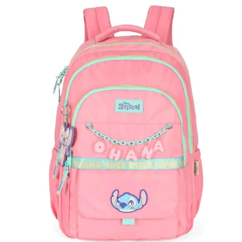 Mochila S/ Roda Luxcel Stitch Rosa/Salmão MJ50081SC-SM