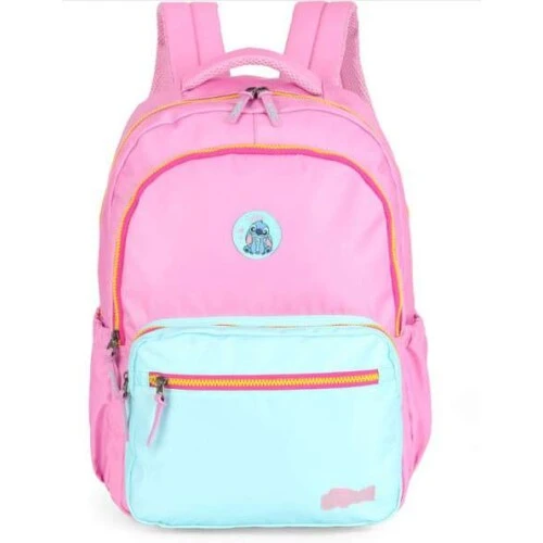 Mochila Sem Roda Luxcel Stitch Rosa G