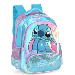 Mochila Sem Roda Luxcel Stitch azul
