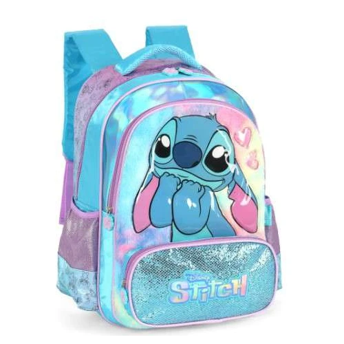 Mochila Sem Roda Luxcel Stitch azul
