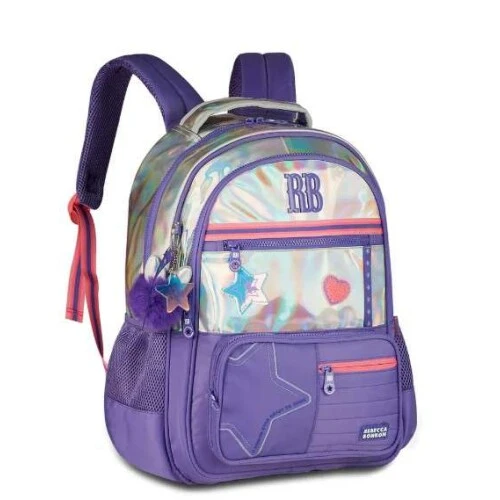 Mochila de Costas Juvenil Rebecca Bonbon Holográfica Shine