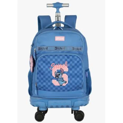 Mochila Stitch Azul com roda 360° - Luxcel