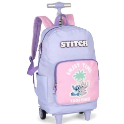 Mochila Stitch lilas com roda - Luxcel