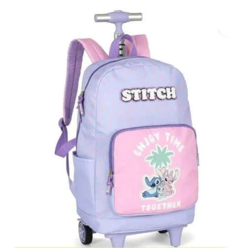 Mochila Stitch Lilás com roda - Luxcel