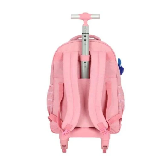 Mochila Stitch Rosa com roda - Luxcel