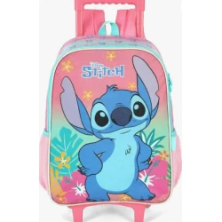 Mochila Stitch Rosa com Roda - Luxcel