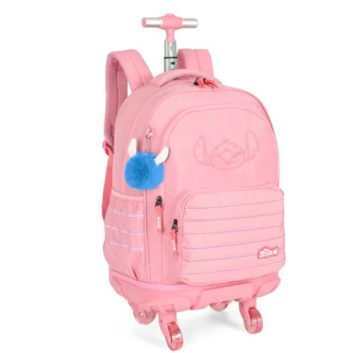 Mochila Stitch Rosa com roda - Luxcel