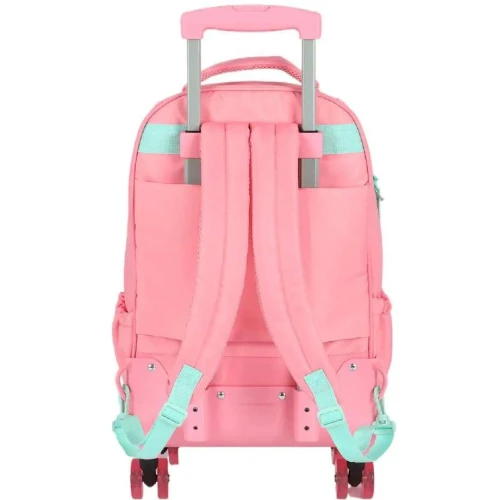 Mochila Stitch Salmão com roda - Luxcel