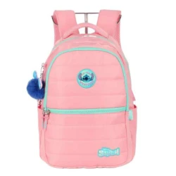 Mochila Sem Roda Stitch Salmão P/ Laptop- Luxcel