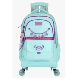 Mochila Stitch Turquesa com roda - Luxcel