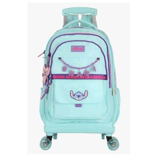 Mochila Stitch Turquesa com roda - Luxcel