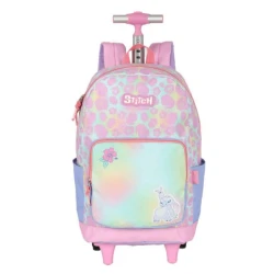 Mochila Stitch rosa com roda - Luxcel
