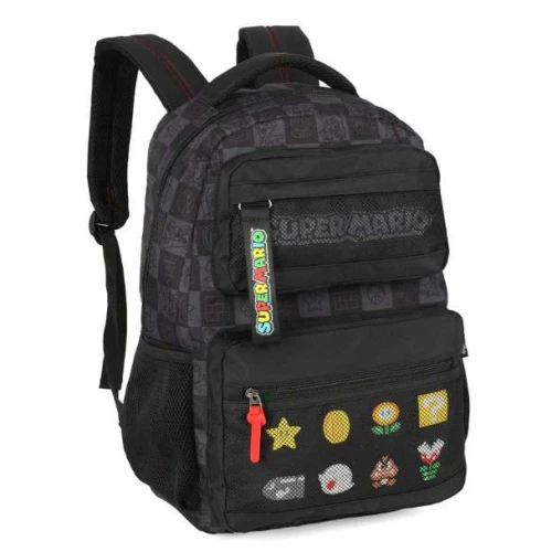 Mochila Super Mário preta- Luxcel