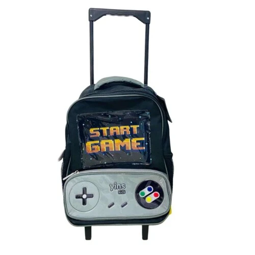 Mochila com Roda Game Preto - Yins