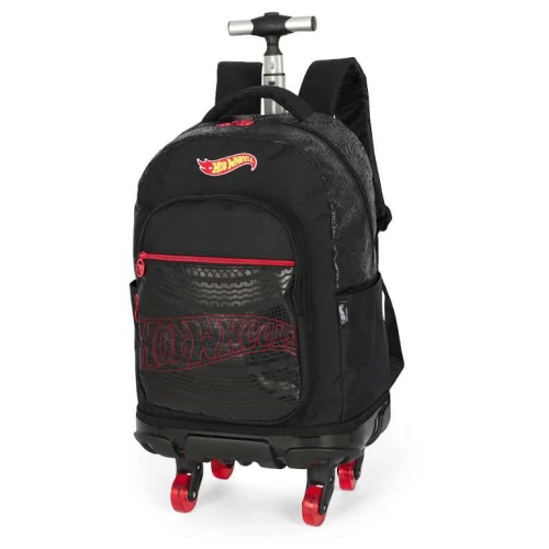 Mochila com Roda Hot Weels Preta - Luxcel