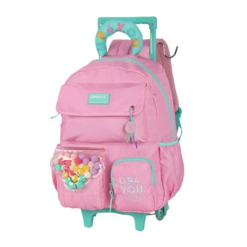 Mochila com Roda Luxcel Up4You Pompom Rosa - Luxcel