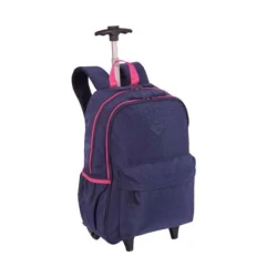 Mochila com Roda Rolling Crinckle Azul - Sestini