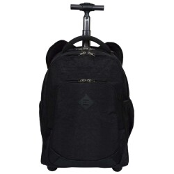 Mochila com Roda Rolling Crinckle Preto - Sestini