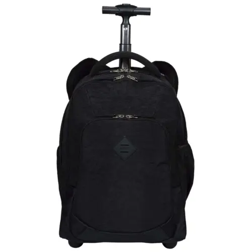 Mochila com Roda Rolling Crinckle Preto - Sestini