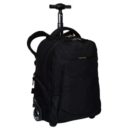 Mochila com Roda Rolling Crinckle Preto - Sestini