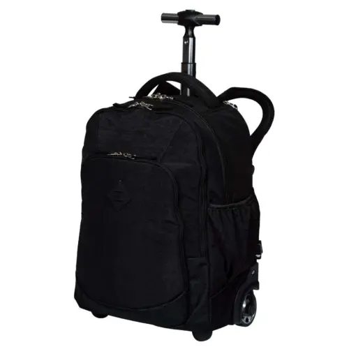 Mochila com Roda Rolling Crinckle Preto - Sestini